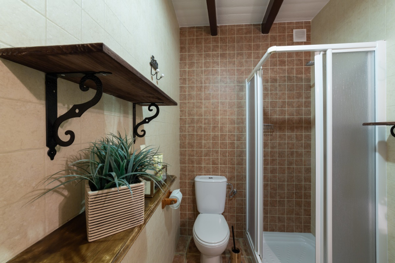 Orange room bathroom, author house